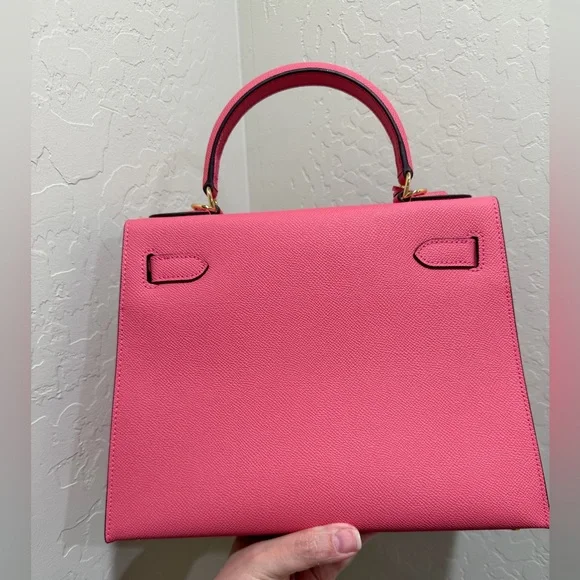 Laluva Kally Leather Bag Pink 28cm - Picture 3 of 6